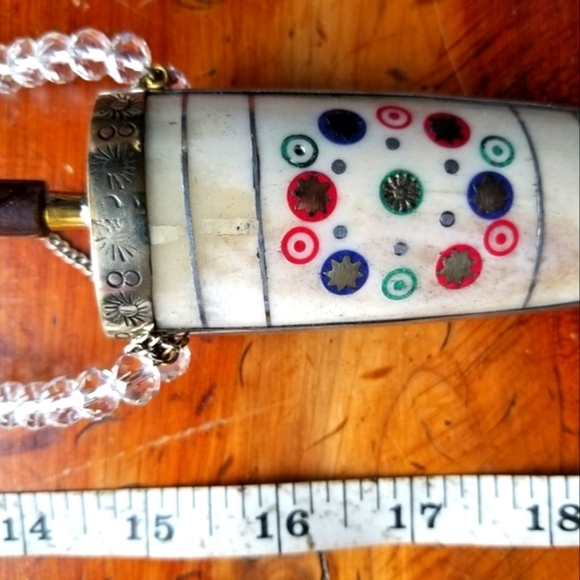 ✨️Vintage Snuff box w/ Faceted Crystals Necklace -One Of A Kind✨️ - Picture 11 of 17